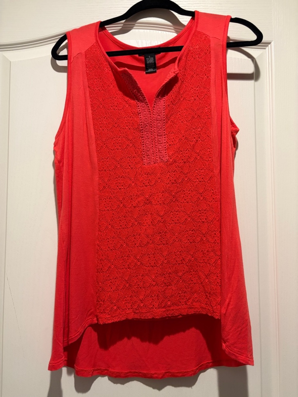 RXB Coral Lace Front Sleeveless Tank